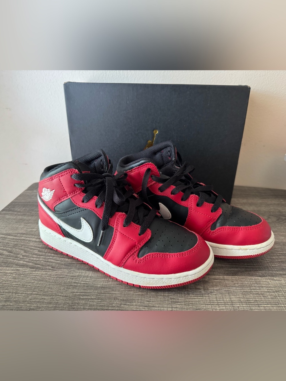Jordan Kids' Red, Black & White High-Top Sneakers